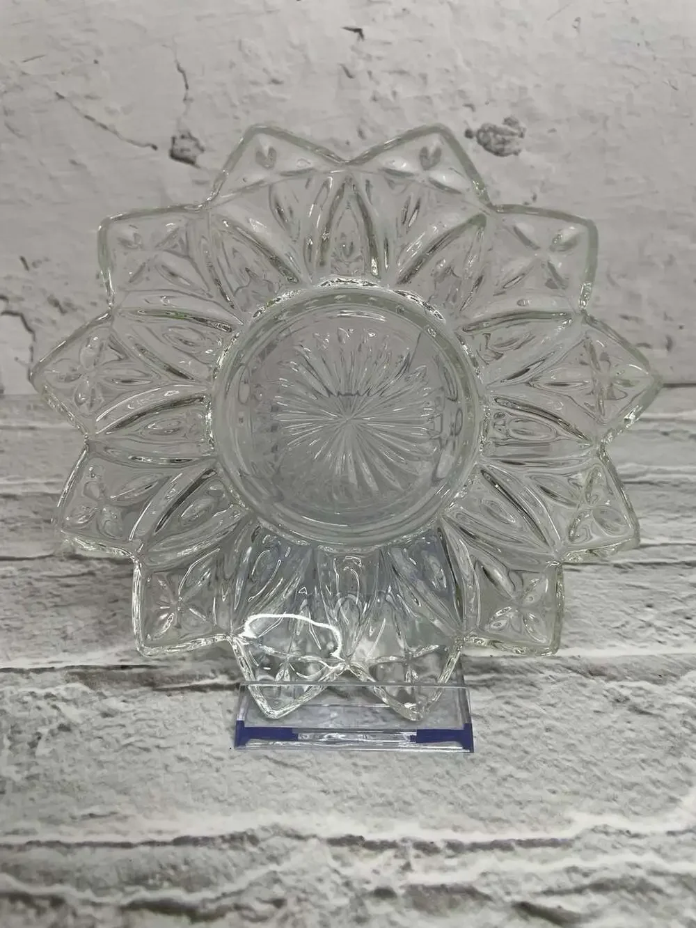 Vintage Federal Glass Petal Pattern Clear Pressed Glass Dish